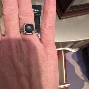 David Yurman Albion Ring with Black Onyx and Diamonds